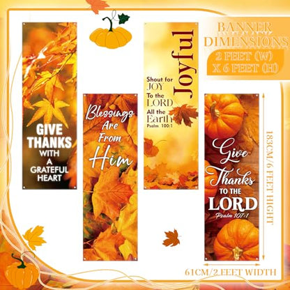Hosuly 4 Pcs Fall Sanctuary Banners for Church, Classic Style 2 X 6 Feet - size: 2 x 6 Feet, style: Classic Style