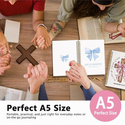 Cute Blue Bow She is Worthy Christian Notebook Journal for Women - color: Proverbs 31(blue)