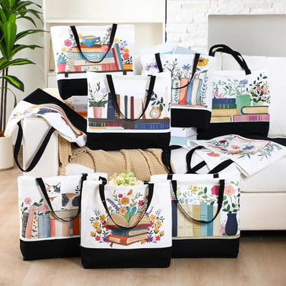10 Pcs Book Lover Tote Bag Bulk Bookish Librarian Reader Gift, Classic - style: Classic