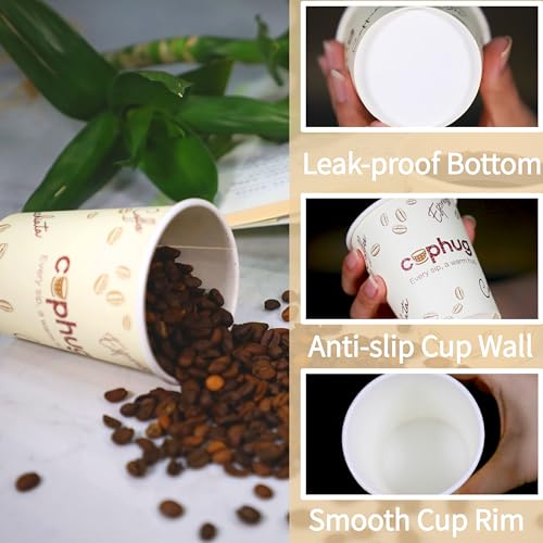 8oz Disposable Paper Coffee Cups, 300 Pack Small Hot Drink Cups for Beverage & Catering - color: Yellow, size: 8oz-300Pack