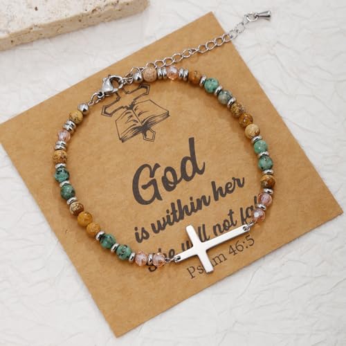 BOMAIL 9PCS Cross Beaded Bracelets for Women - color: A-Silver