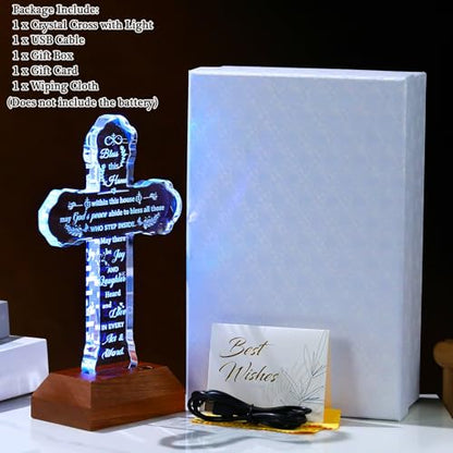 Ornalrist House Warming Gifts New Home for Women Men Glass Stand Cross - color: House Warming