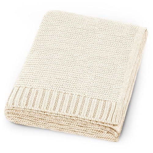 Organic Baby Blanket – 100% Organic Cotton | Ultra-Soft Breathable Newborn Receiving Blanket | Hypoallergenic, Chemical-Free | Unisex Baby Gift | 30x40 Inches (Cream) - color: Cream