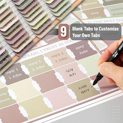Mr. Pen- Bible Tabs, 75 Tabs, Laminated Bible Tabs for Women and Men - color: Boho 1