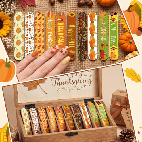 50 Pack Fall Mini Nail Files Pumpkin Gifts for Women - style: Fall