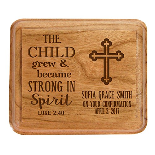 Personalized 1st Holy Communion Keepsake Box The Child grew and became Strong Custom Sacraments Baptism gifts By LifeSong Milestones (The Child Grew) - color: The Child Grew