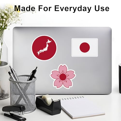 [3PCS] Japan Flag Sticker, Japan Stickers, Sakura Stickers, Clean Red Sun - color: Japan Flag Sticker