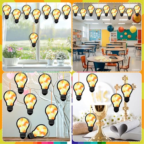 Motipuns 32 Sets Sunday School VBS Light Suncatcher Crafts Bible Kits - style: Light Bulb