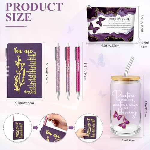 Funnymoom 6 Pcs Pastor Gift Set Tumbler Journal Pens Purple - color: Purple, size: Pastor's Wife