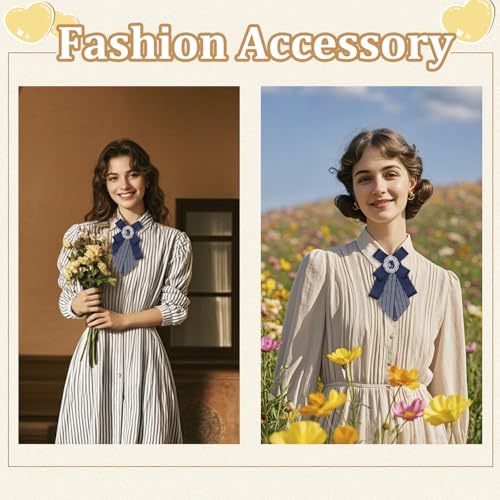 Womens Bow Tie Adjustable Rhinestone Bowtie for Women Ladies Girls Pre-tied Womens Tie for Shirt Suit Uniform - color: Blue-strap-style 3