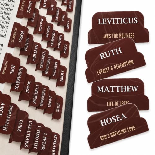 90 Christian Bible Tabs for Women, Men, Kids - Brown Marble - color: Brown Marble
