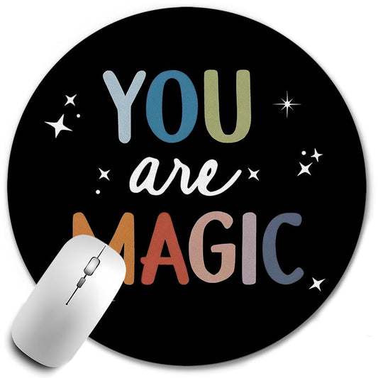 Inspirational Mouse Pad,Boho You are Magic Mouse Pads Mousepad for Desk Home Office Dorm Computers Laptop, Desk Supplies for Women Office Aesthetic,7.9x7.9 Inch - color: Color-21