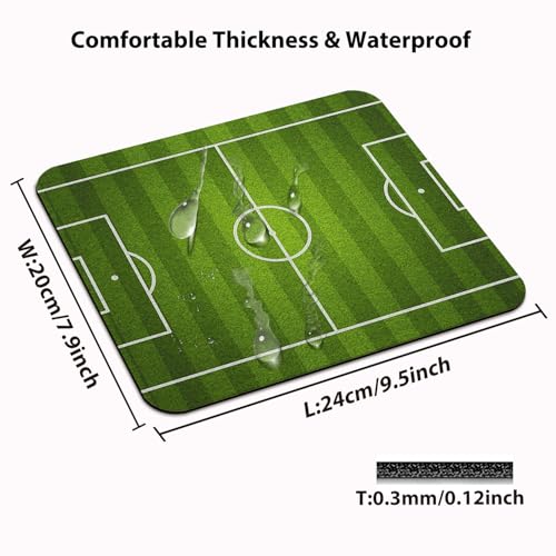 Soccer Field Mouse Pad, Football Pitch Green Grass Sports Stadium Desk Mat - color: Green