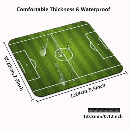Soccer Field Mouse Pad, Football Pitch Green Grass Sports Stadium Desk Mat - color: Green