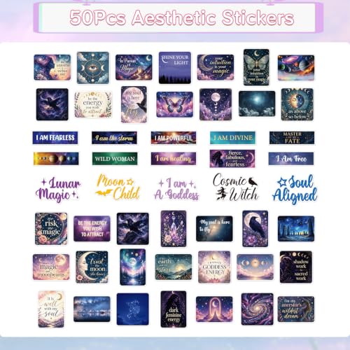 50Pcs Witchy Gothic Vision Board Stickers Supplies Kits Magic Decal - color: Witchy