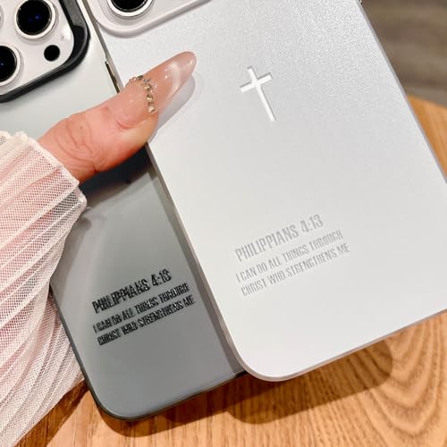 Bible Verse Design Phone Case for iPhone 12 Pro Max, Cute Fashion Cross Simple Case, Soft TPU Slim Shockproof Cover for Girls Women and Men - White - color: White, size: iPhone 12 Pro Max