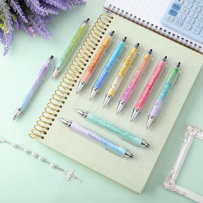Tinlade 10 Pcs Christian Bible Verse Ballpoint Ink Pens,Watercolor - style: Watercolor