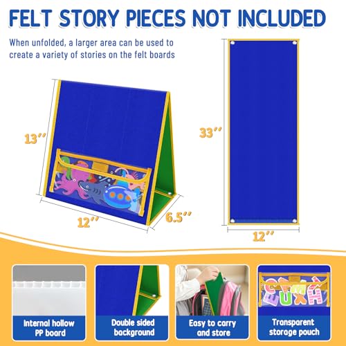 Felt Board for Toddlers, Double-Sided Flannel Board, Reversible Blue/Green - color: Multicolor