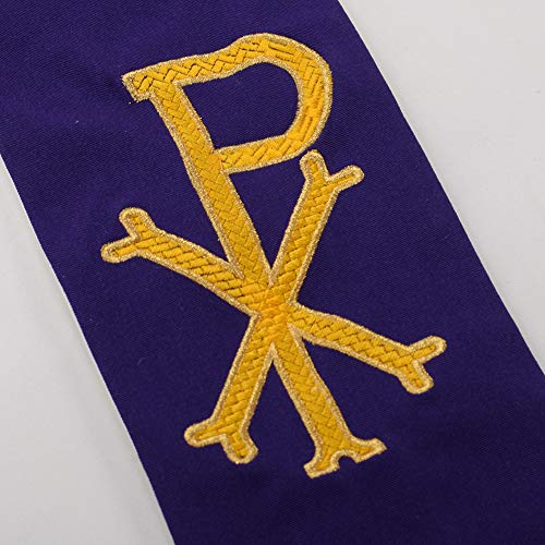 BLESSUME Church Priest Reversible Stole Purple and White with Tassels