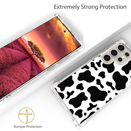 for Samsung Galaxy S24 Ultra Case - Black Cow Print - color: Black Cow Print, size: Galaxy S24 Ultra