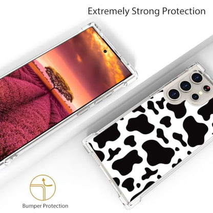 for Samsung Galaxy S24 Ultra Case - Black Cow Print - color: Black Cow Print, size: Galaxy S24 Ultra