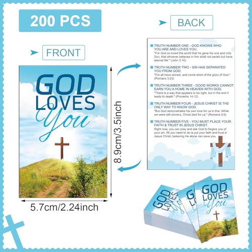 200 Pcs Gospel Tracts Salvation Cards KJV,God Loves You - style: God Loves You