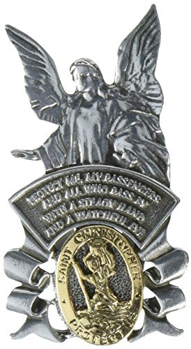 Cathedral Art (Abbey & CA Gift St. Christopher Guardian Angel Sun Visor Clip - Car and Automotive Accessories, Religious Gifts for Christians or Catholics, Charms for Travel Protection Small - color: St. Christopher / Guardian