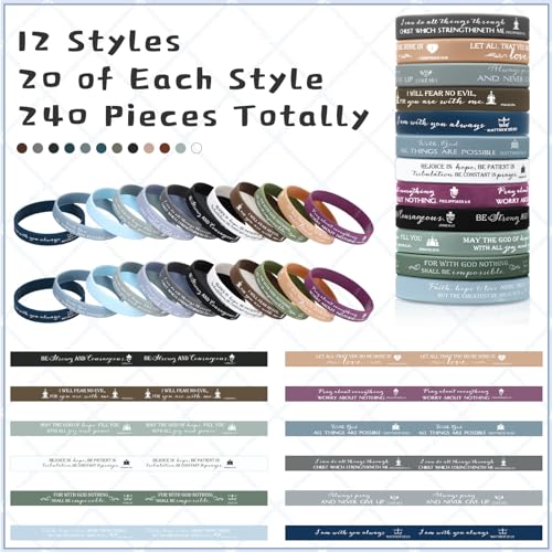 Unittype 240 Pcs Bible Verse Bracelets Bulk Christian Gift, Fresh Color - color: Fresh Color