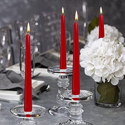 BOLSIUS 60 Count Unscented 10 Inch Red Household Taper Candles - 8 Hours Burn Time - Premium European Quality - Smokeless Dripless Taper Candlestick - Great for Special Occasion, Church, and Everyday - color: Red, size: 60 Count
