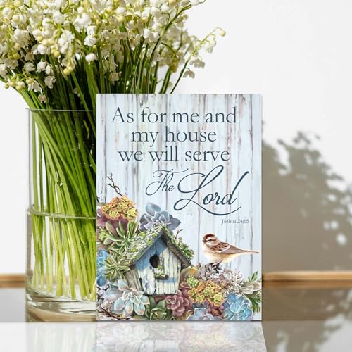 KJV We Will Serve the Lord Card, 1 Count - color: Succulent Birdhouse