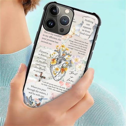 for iPhone 16 Pro Case | Classic Slim Cover Design | Bible Verses Heart - color: Bible Verses Heart, size: iPhone 16 Pro