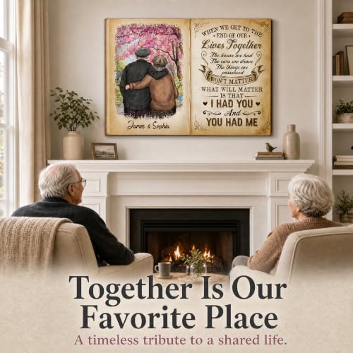 Ipplee Personalized Couples Canvas Together Forever Wall Art for Wife - color: Design22