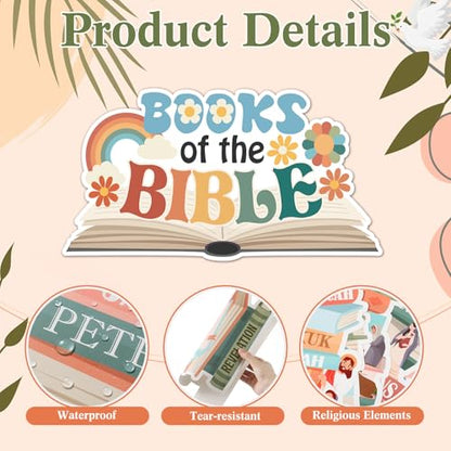 Funrous Books of the Bible Posters, Boho Door Borders for Sunday School