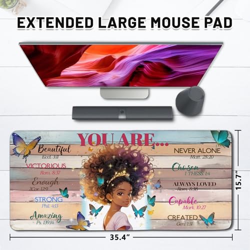 Bible Gaming Mouse Pad Large Extended,Non-Slip Base Stitched Edge Mousepad