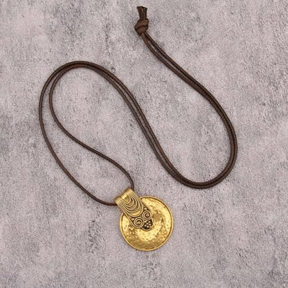 Leather Necklace for Women Long Boho Pendant Hippie Choker Necklace Bohemian Layered Leather Rope Wooden Jewelry Gifts - style: Vintage Boho Necklace