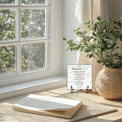 Christian Sign Prayer Room Decor, Christian Religious Bible Gifts for Women, Desk Decorations for Home Office Desk Shelf Decor, Wooden Plaque With Stand-TJ25 - style: Bible Payer Room Decor-25