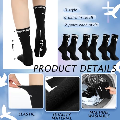 Chicingyou Christian Cross Socks for Men Youth, Us Size 6-12 - color: Black
