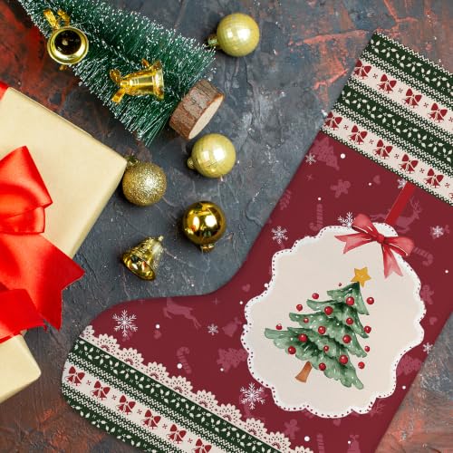 Coquette Red and Green Christmas Tree Stockings 16 Inch - color: Christmas19