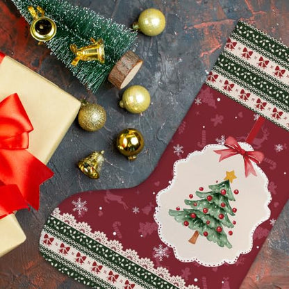 Coquette Red and Green Christmas Tree Stockings 16 Inch - color: Christmas19