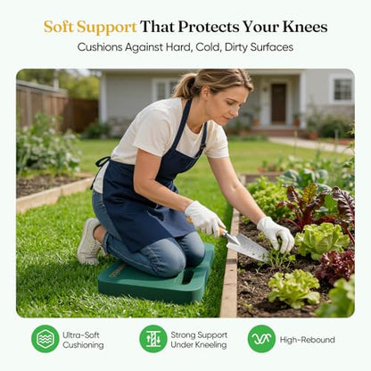 Grenebo 2-Pack Kneeling Pads, Extra Thick, 17.3 x 11 x 1.6 in, Green Purple - color: Green Purple