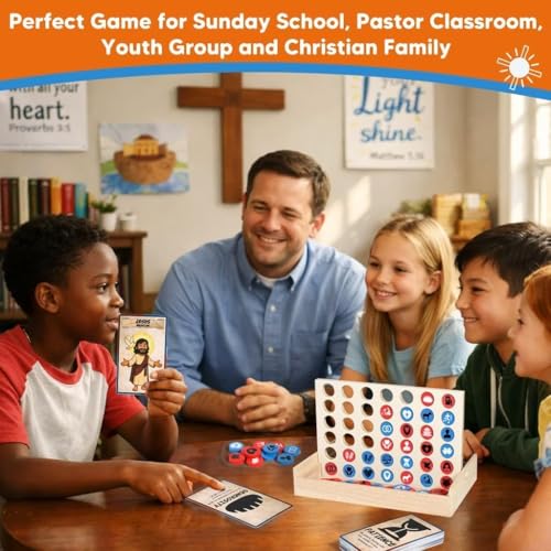 Garybank Bible Virtue 4 in A Row Game for Kids, Learn Bible Stories
