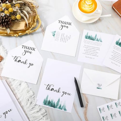 Marspark 25 Pack Funeral Thank You Cards Sympathy Envelopes, Tree - style: Tree