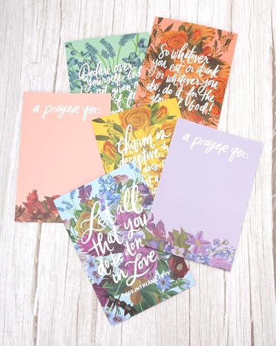 WORLD TRAVELER Scripture & Prayer Cards, 36 Prayer Cards, Gift Boxed 4x6 - color: Floral