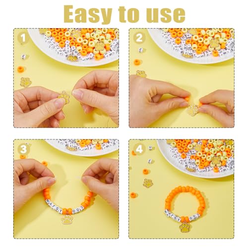 DICOSMETIC DIY Letter Bead Bracelets Making Kits Wild About Jesus Bead Bracelets Including 400Pcs Plastic Beads 420Pcs Acrylic Letter Beads 30Pcs Alloy Paw Print Charm and White Elastic Cord for Adult