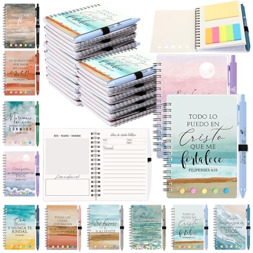 Kosiz 20 Set Christian Notebook with Pen for Woman(Watercolor, Neutral)