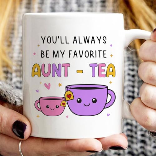 Gifts For Aunt, Auntie My Favorite Aunt-tea Gift, Funny Best Aunty Mug - color: Auntea-color