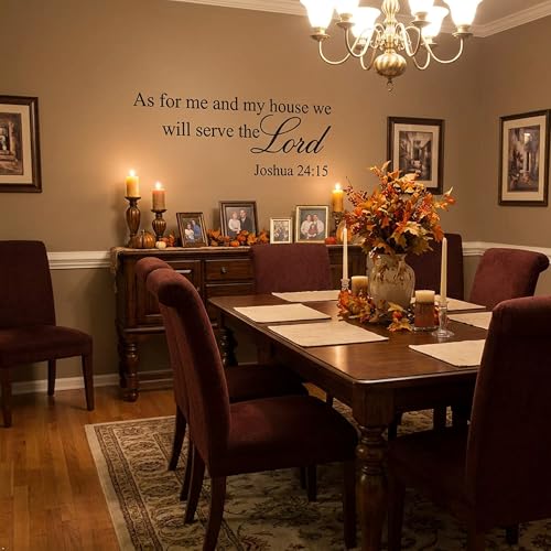 Picniva As for Me and My House Wall Decal 8x20 Christian Scripture Art - color: Black, size: 8'' X 20''