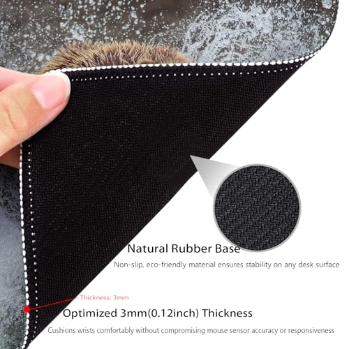 Brown Bear Splashing Through Water Mouse Pad, Durable Desk Mat - color: Brown Bear