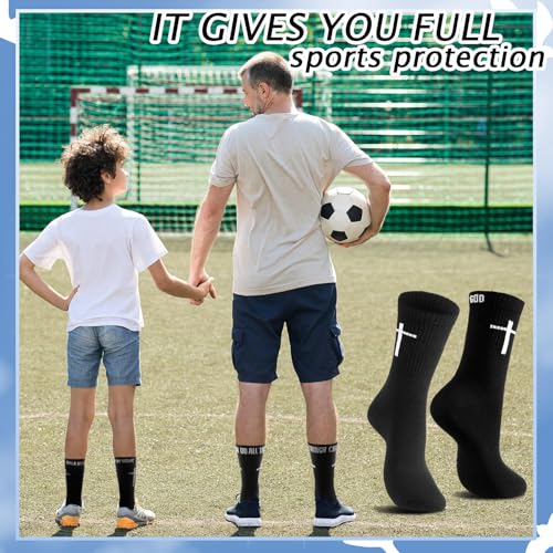 Chicingyou Christian Cross Socks for Men Youth, Us Size 6-12 - color: Black