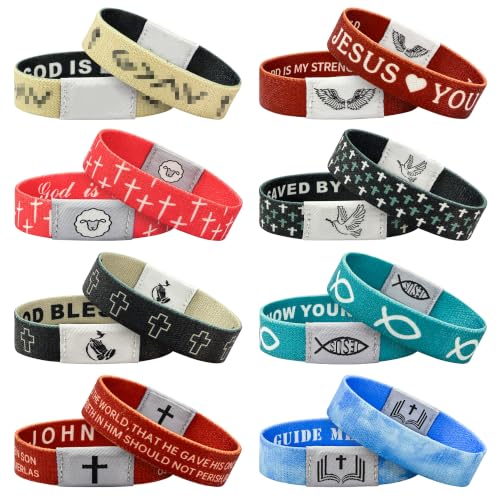 EYxsaxenk Colorful Religious Scripture Daily Bible Verse NFC Bracelets Set - color: Set A